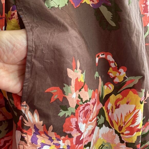 Soft Surroundings brown floral cotton tunic - Picture 5 of 9